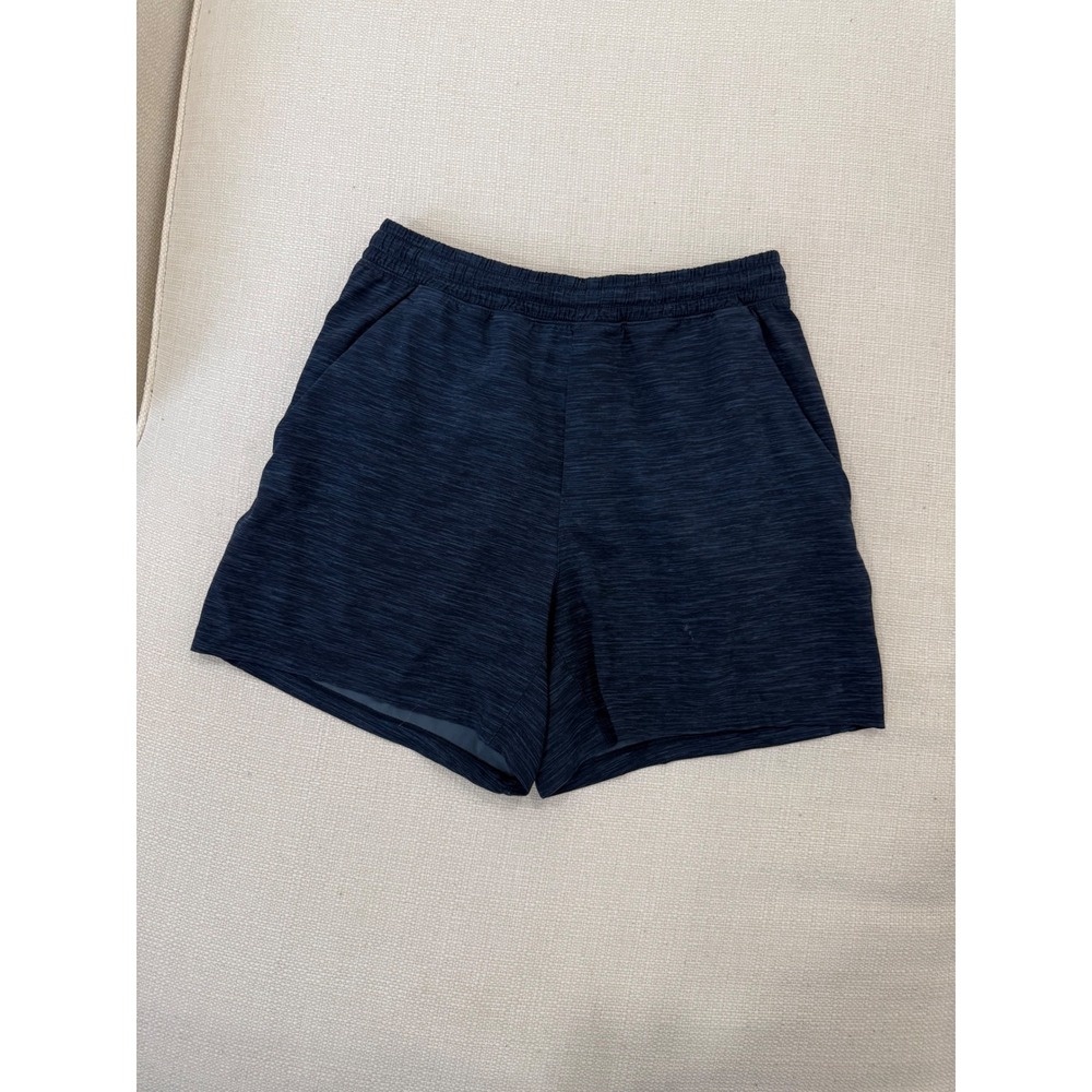 Lululemon Shorts Womens M Navy Space Dye Athletic Pockets Excellent
